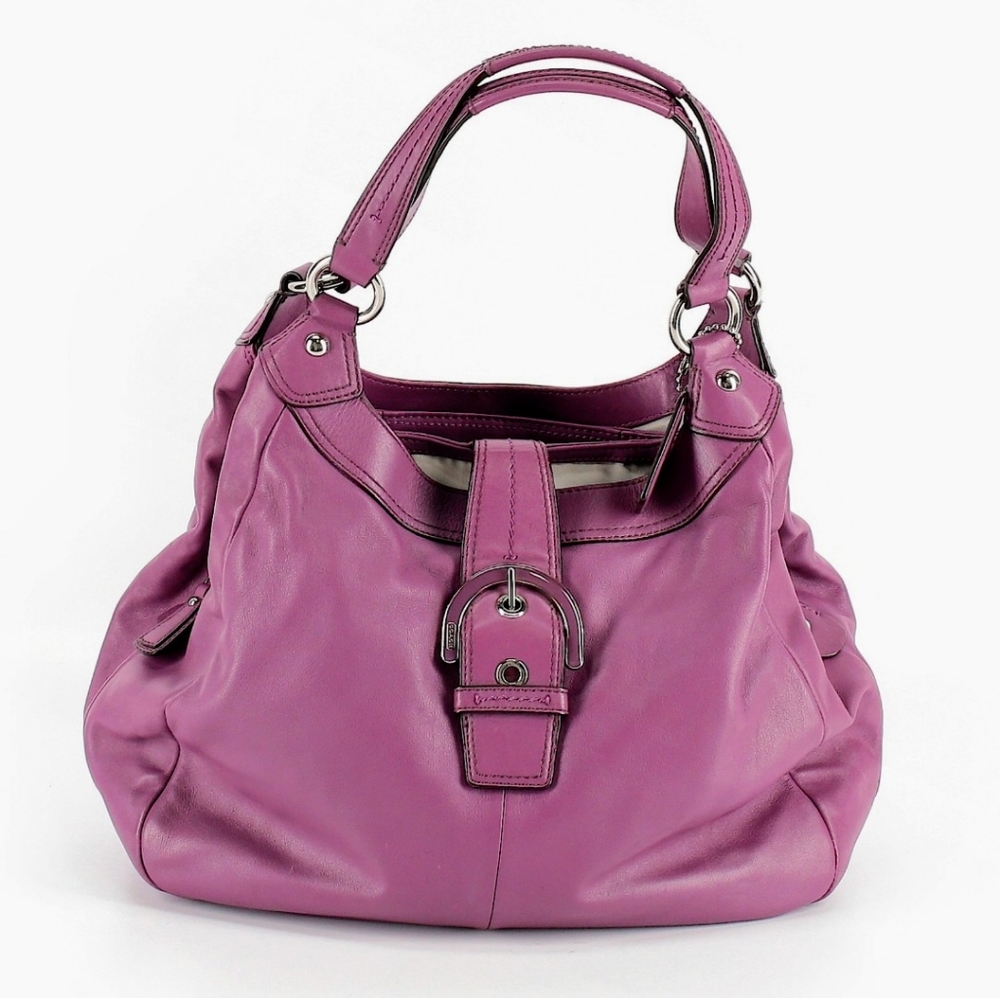 Purple leather Coach shoulder bag